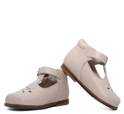 Beberlis Blush Perforated T Strap Baby Shoe Clearance