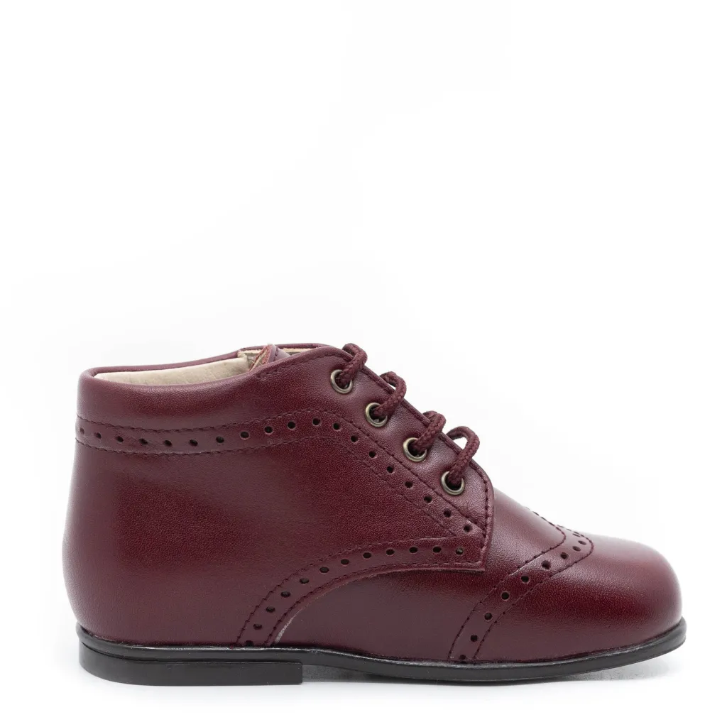 Beberlis Burgundy Wingtip Baby Bootie Fashion