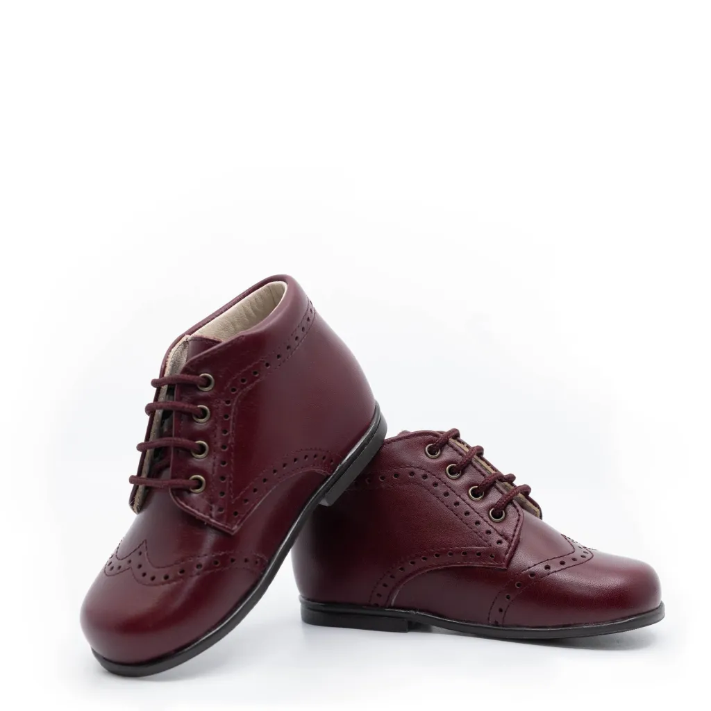 Beberlis Burgundy Wingtip Baby Bootie Fashion