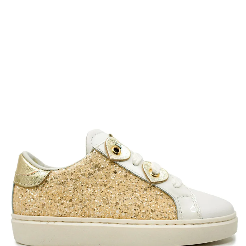 Beberlis Gold Glitter Heart Zipper Sneaker Discount