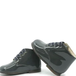 Beberlis Gray Patent Velvet Lace Baby Bootie Online