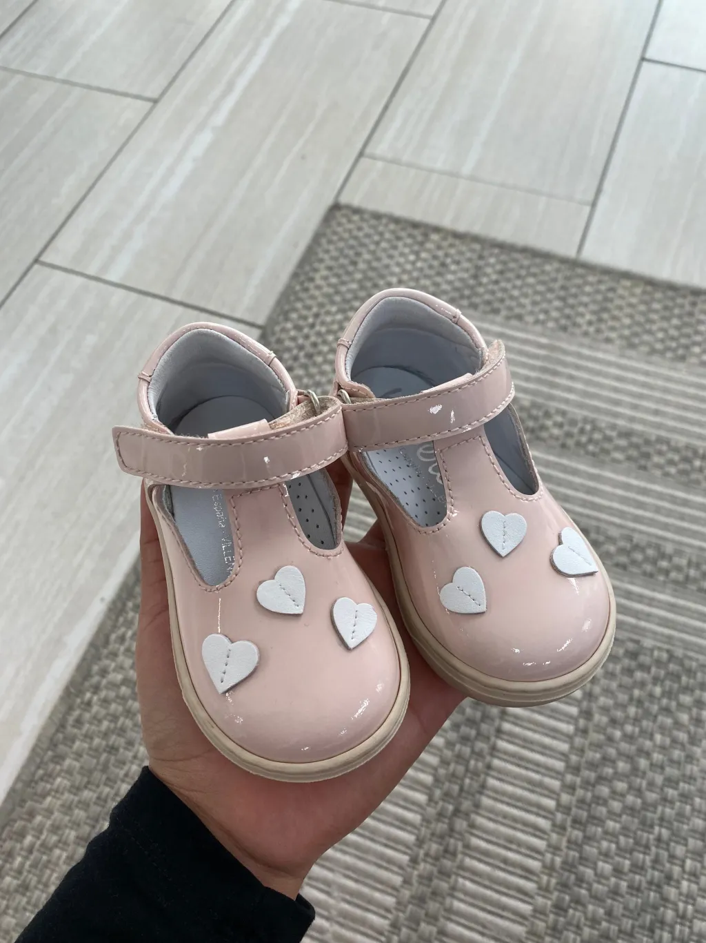 Beberlis Light Pink Patent Heart Velcro Sneaker Sale