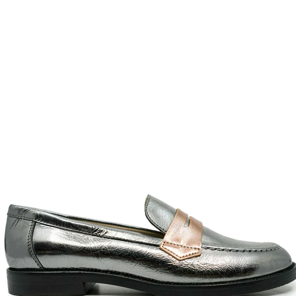 Beberlis Metallic Chunky Penny Loafer Fashion