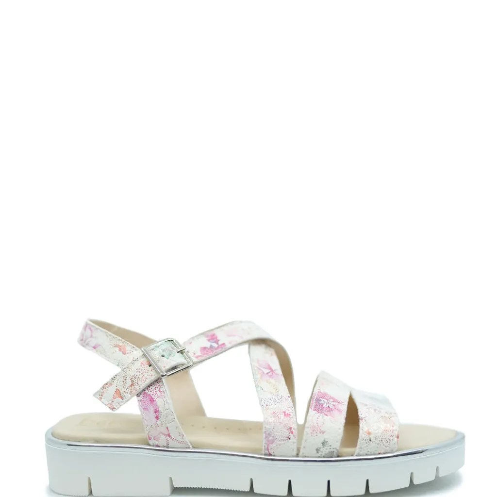 Beberlis Metallic Floral Strap Platform Sandal Fashion
