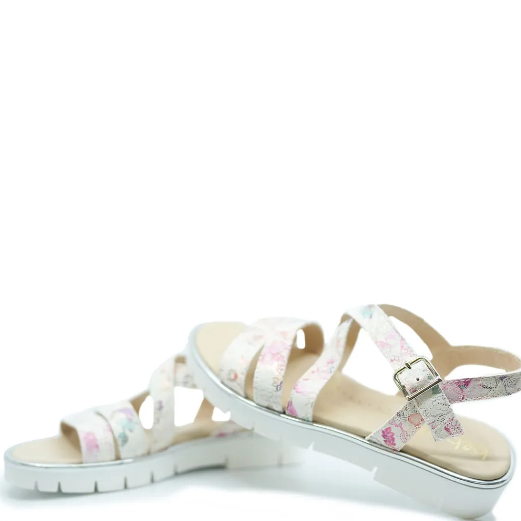 Beberlis Metallic Floral Strap Platform Sandal Fashion