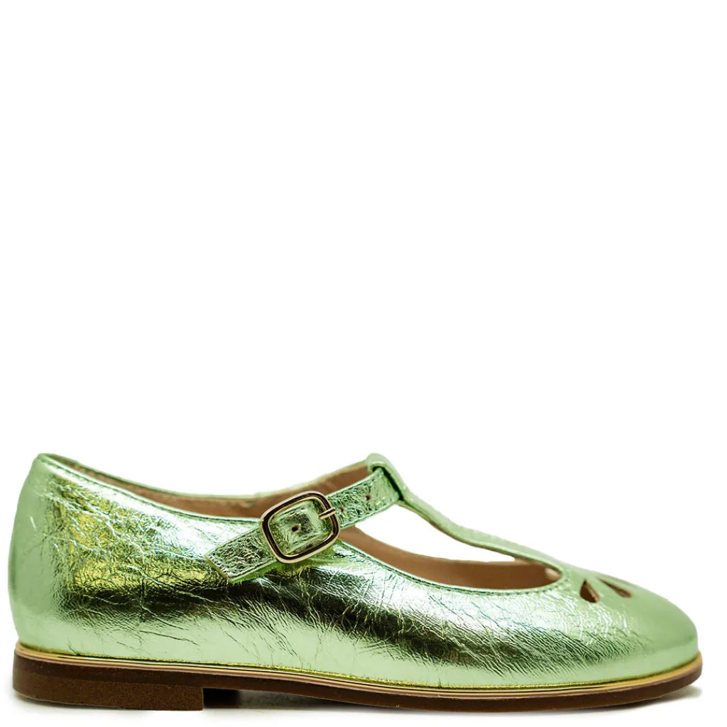 Beberlis Mint Metallic Teardrop Mary Jane Best