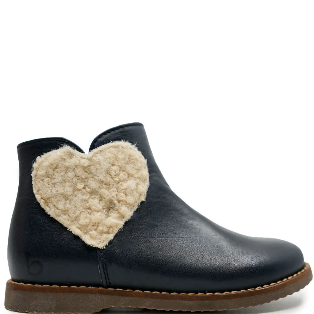 Beberlis Navy Fur Heart Bootie Discount