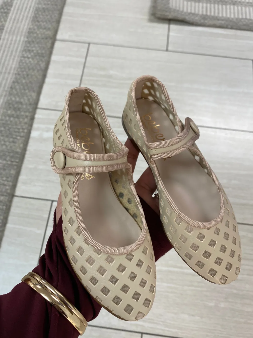 Beberlis Nude Basket Mary Jane Outlet