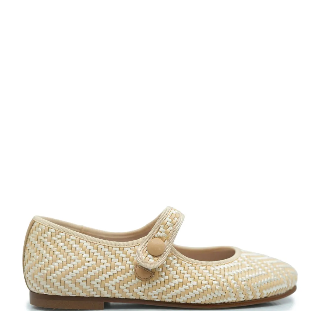 Beberlis Nude Metallic Weave Mary Jane Hot