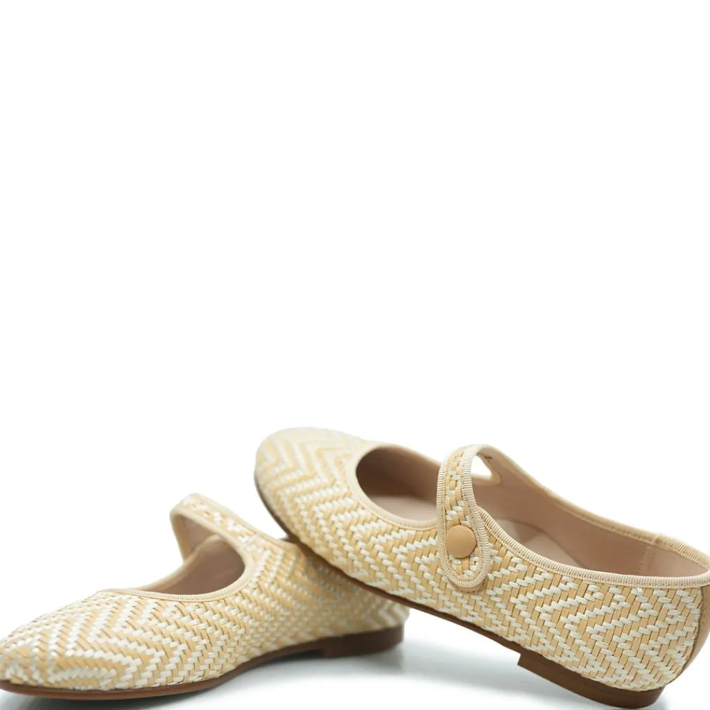 Beberlis Nude Metallic Weave Mary Jane Hot