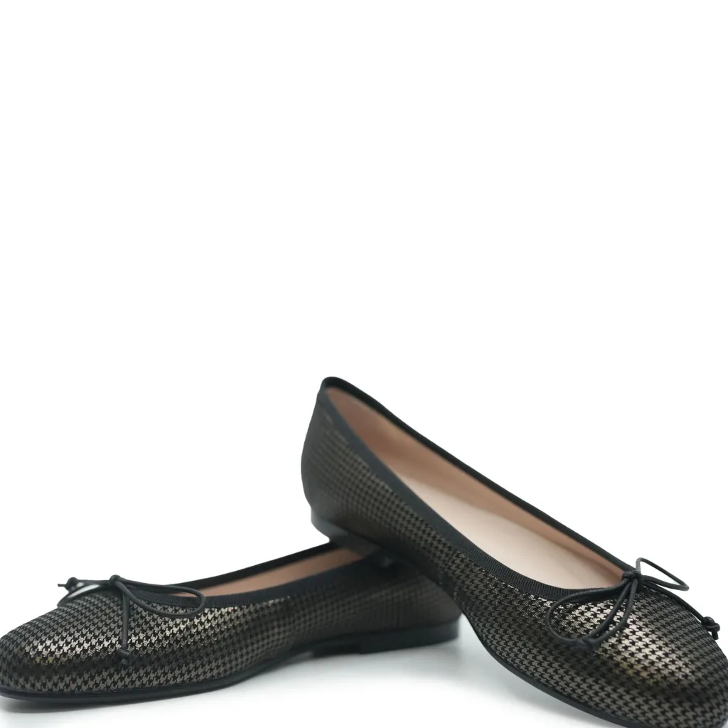 Beberlis Pewter Houndstooth Ballet Flat Sale