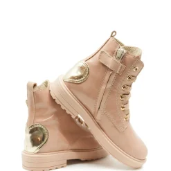 Beberlis Pink and Gold Patent Heart Boot Fashion