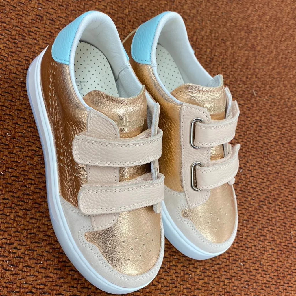 Beberlis Rose Gold Velcro Sneaker New