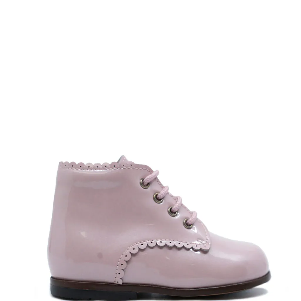 Beberlis Rose Scalloped Patent Baby Bootie Sale