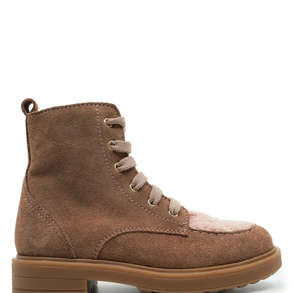 Beberlis Rose Suede Shearling Combat Boot Sale