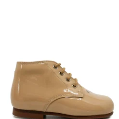 Beberlis Sand Patent Teardrop Baby Bootie Hot