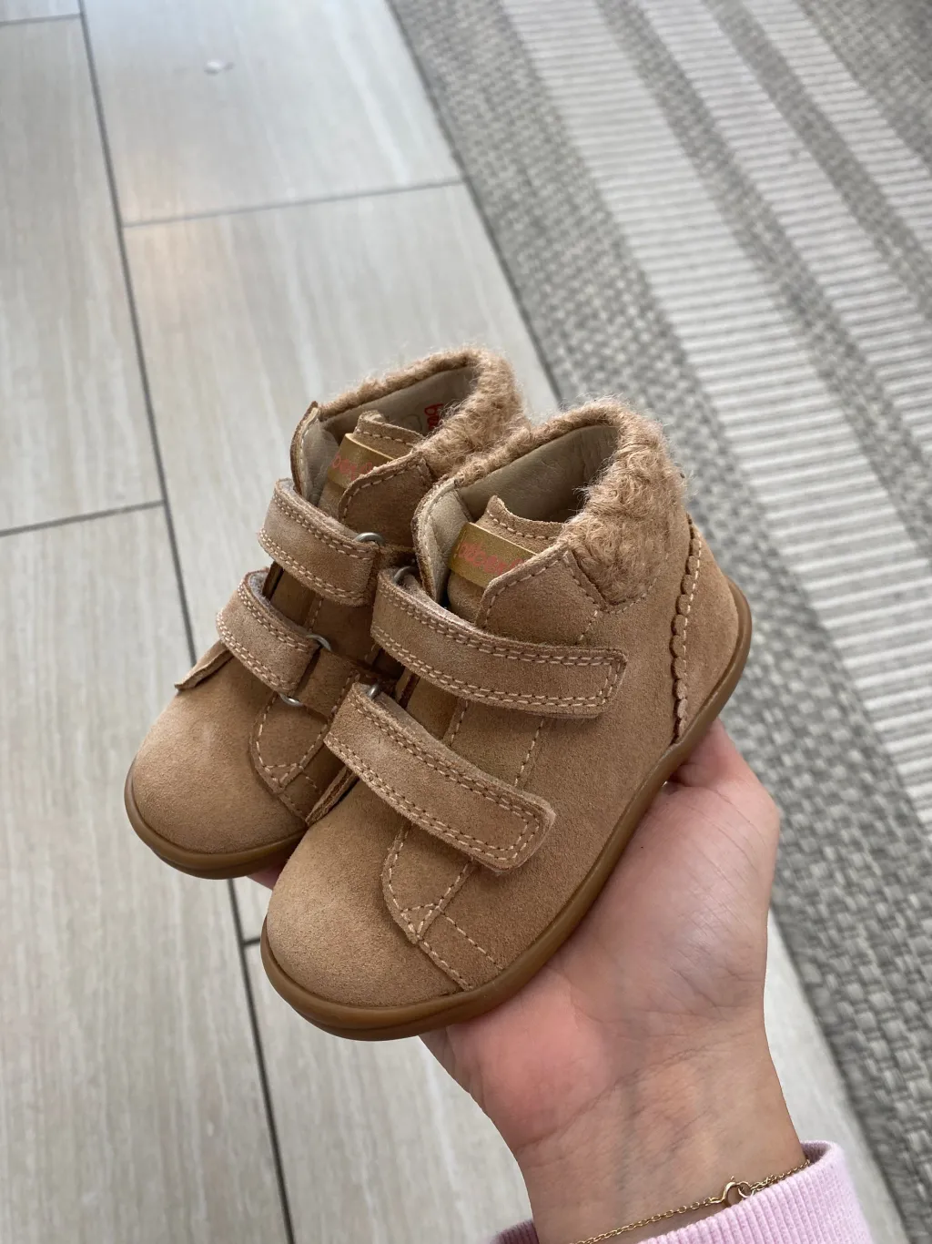 Beberlis Sand Suede Fur Velcro Sneaker Outlet