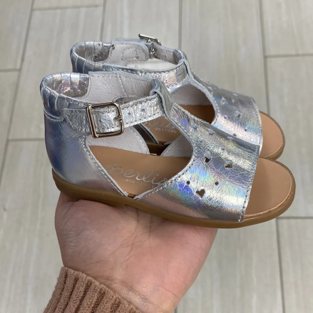 Beberlis Silver Iridescent Baby Sandal Outlet