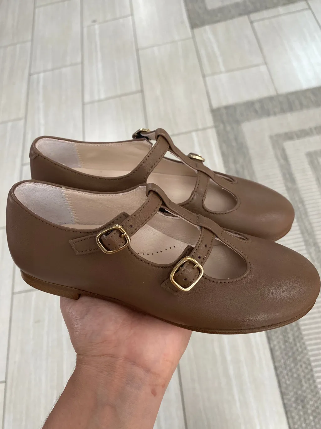 Beberlis Soft Brown Double Strap Mary Jane Discount