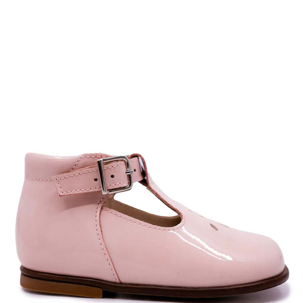 Beberlis Soft Pink Perforated Patent Baby Shoe Sale