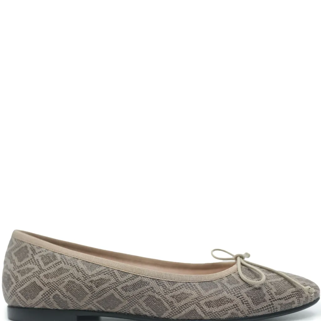 Beberlis Taupe Snake Textured Ballet Flat Online