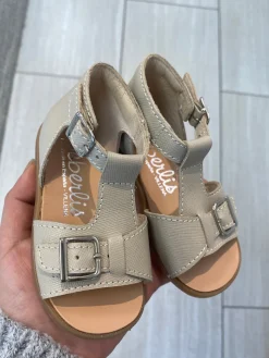 Beberlis Taupe Textured Buckle Baby Sandal Discount