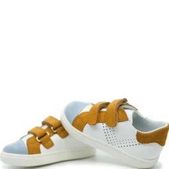 Beberlis White and Brown Velcro Baby Sneaker Discount