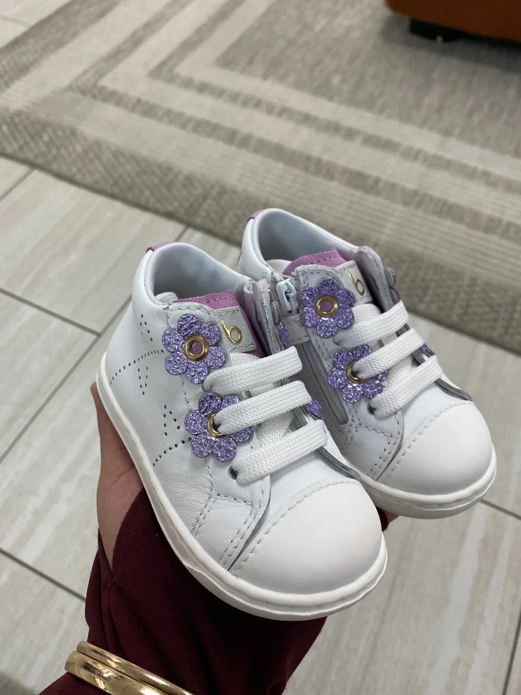 Beberlis White Daisy Baby Sneaker Fashion
