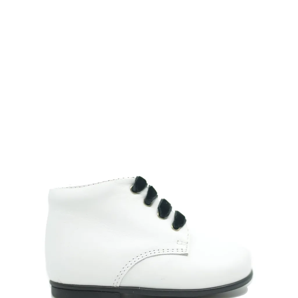 Beberlis White Leather Baby Bootie Clearance