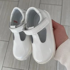 Beberlis White Patent Velcro Baby Sneaker Fashion