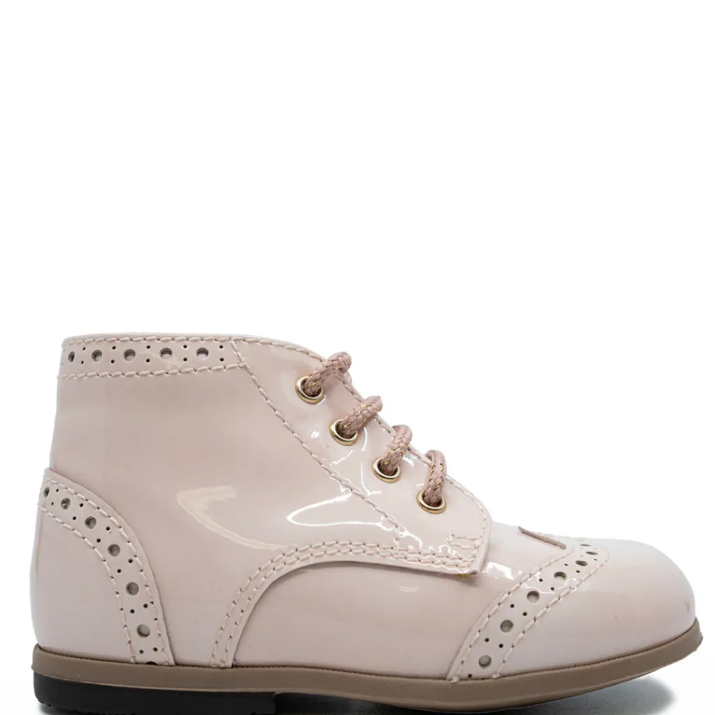 Beberlis Wingtip Pink Patent Bootie Fashion