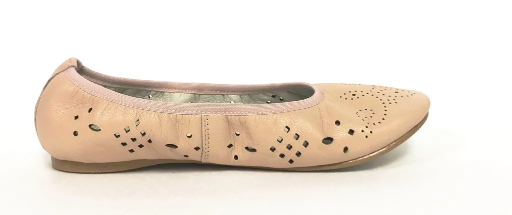 Belle Chiara Nude Floral Cutout Ballet Flat New