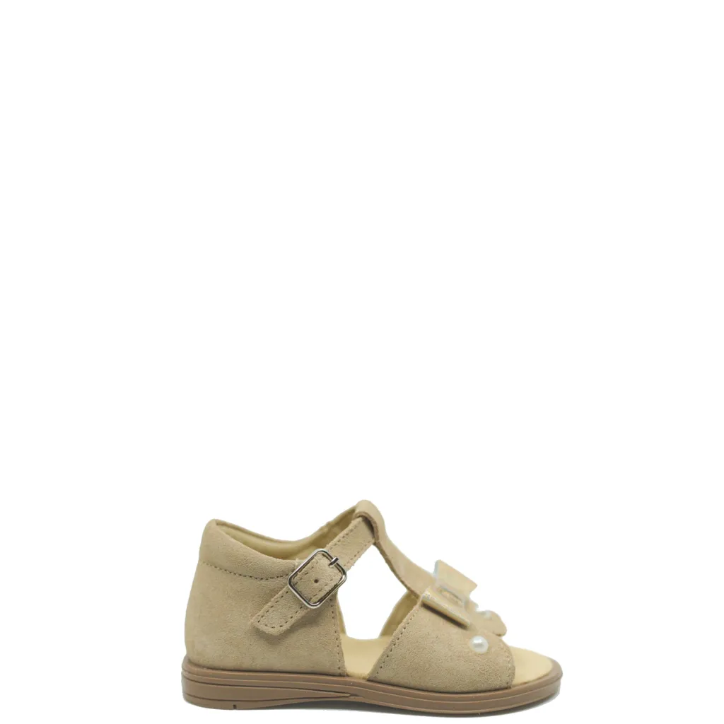 BluBlonc Beige Bow Baby Sandal Discount