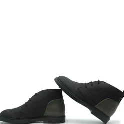 BluBlonc Black and Hunter Textured Rubber Boot Hot