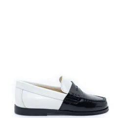 BluBlonc Black and White Colorblock Penny Loafer New