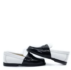 BluBlonc Black and White Colorblock Penny Loafer New