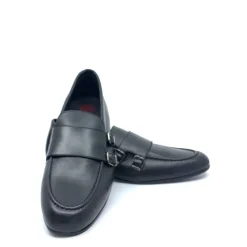 BluBlonc Black Double Monk Dress Shoe Fashion