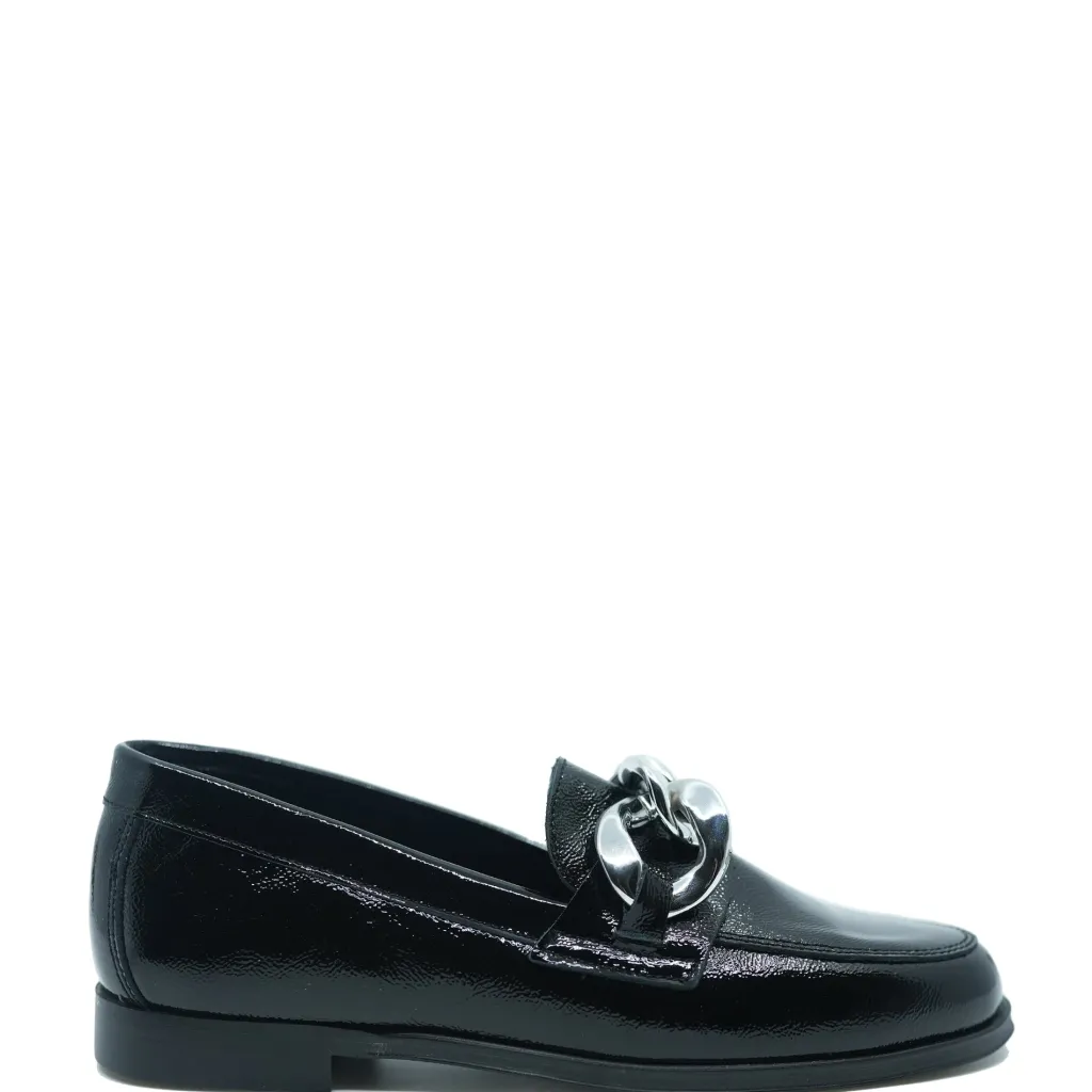 BluBlonc Black Patent Buckle Loafer New