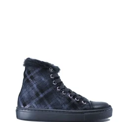 BluBlonc Black Plaid Sneaker Bootie Best