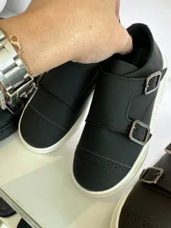 BluBlonc Black Rubber Captoe Dress Sneaker Online