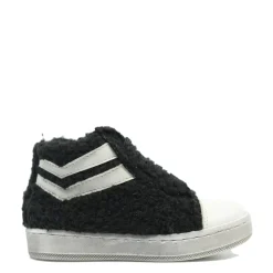 BluBlonc Black Shearling Baby Sneaker Discount