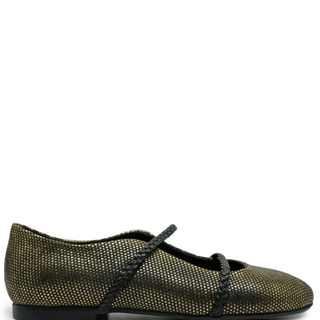 BluBlonc Bronze Braided Strap Mary Jane Sale