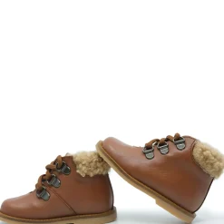 BluBlonc Brown and Shearling Cuff Baby Bootie Online