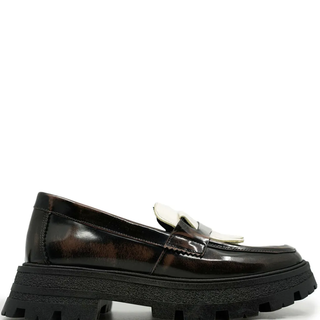 BluBlonc Brown Florentic Fringe Chunky Loafer Sale