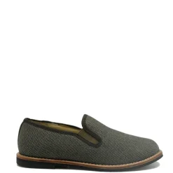 BluBlonc Brown Herringbone Smoking Loafer Clearance
