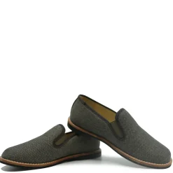 BluBlonc Brown Herringbone Smoking Loafer Clearance