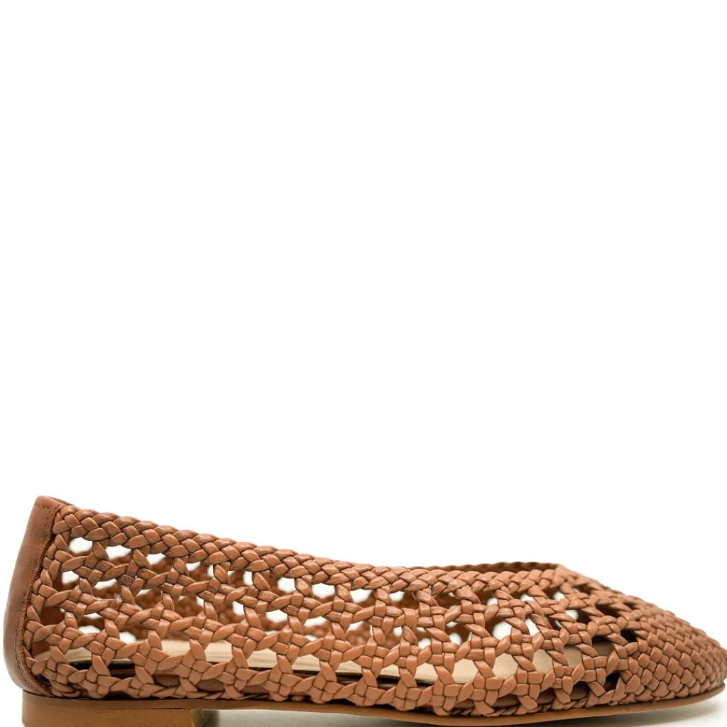 BluBlonc Brown Weave Ballet Flat Clearance