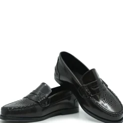BluBlonc Burnished Brown Perforated Loafer Fashion