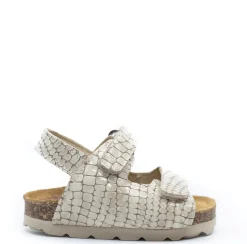 BluBlonc Cream Snake Patent Velcro Baby Sandal Online