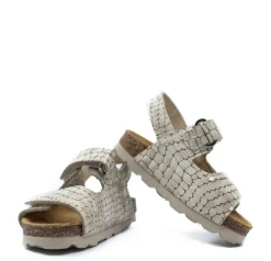 BluBlonc Cream Snake Patent Velcro Baby Sandal Online